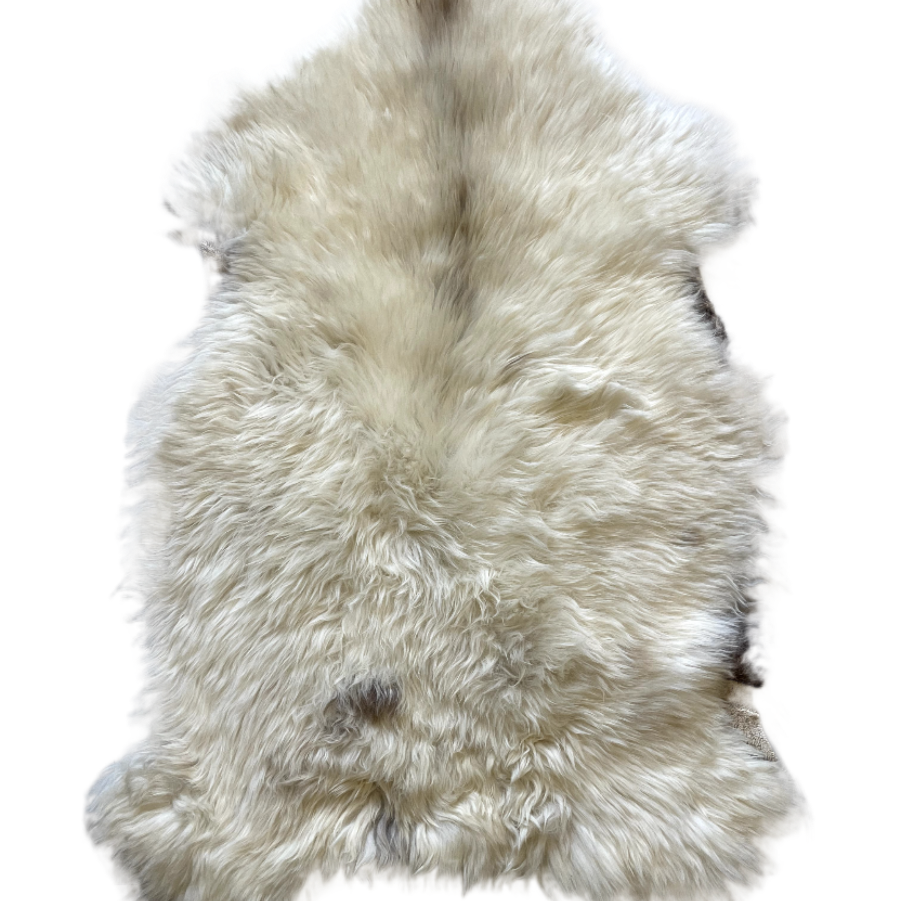 Engelse off white schapenvacht 100-110 cm in crème met taupe schakeringen