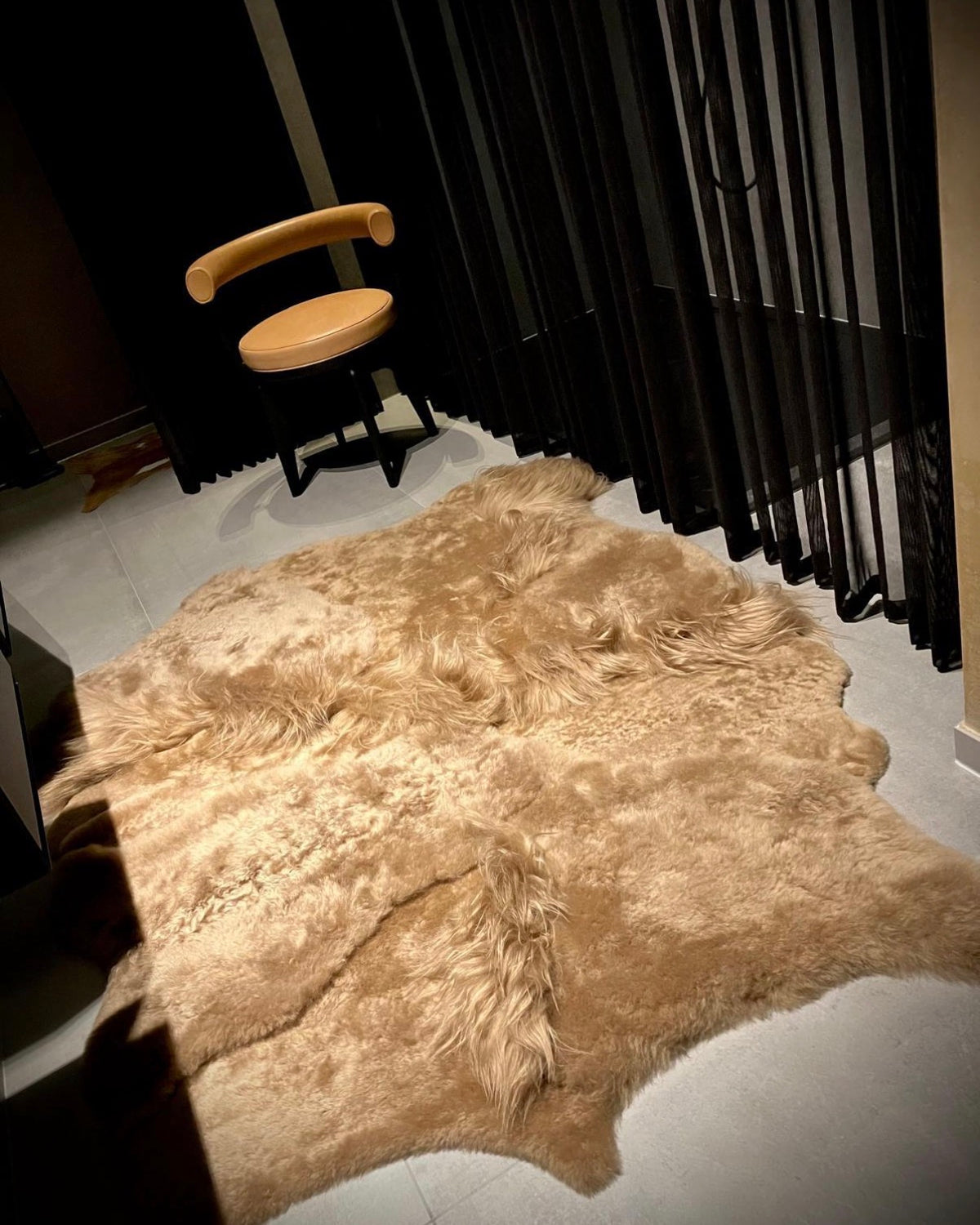 Colored camel patchwork rug