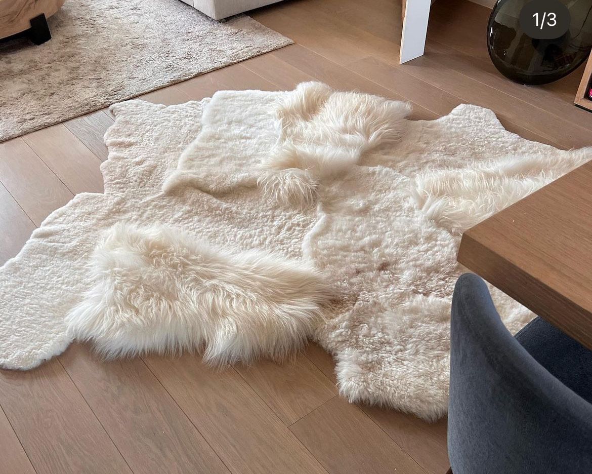 Off-white Icelandic patchwork rug