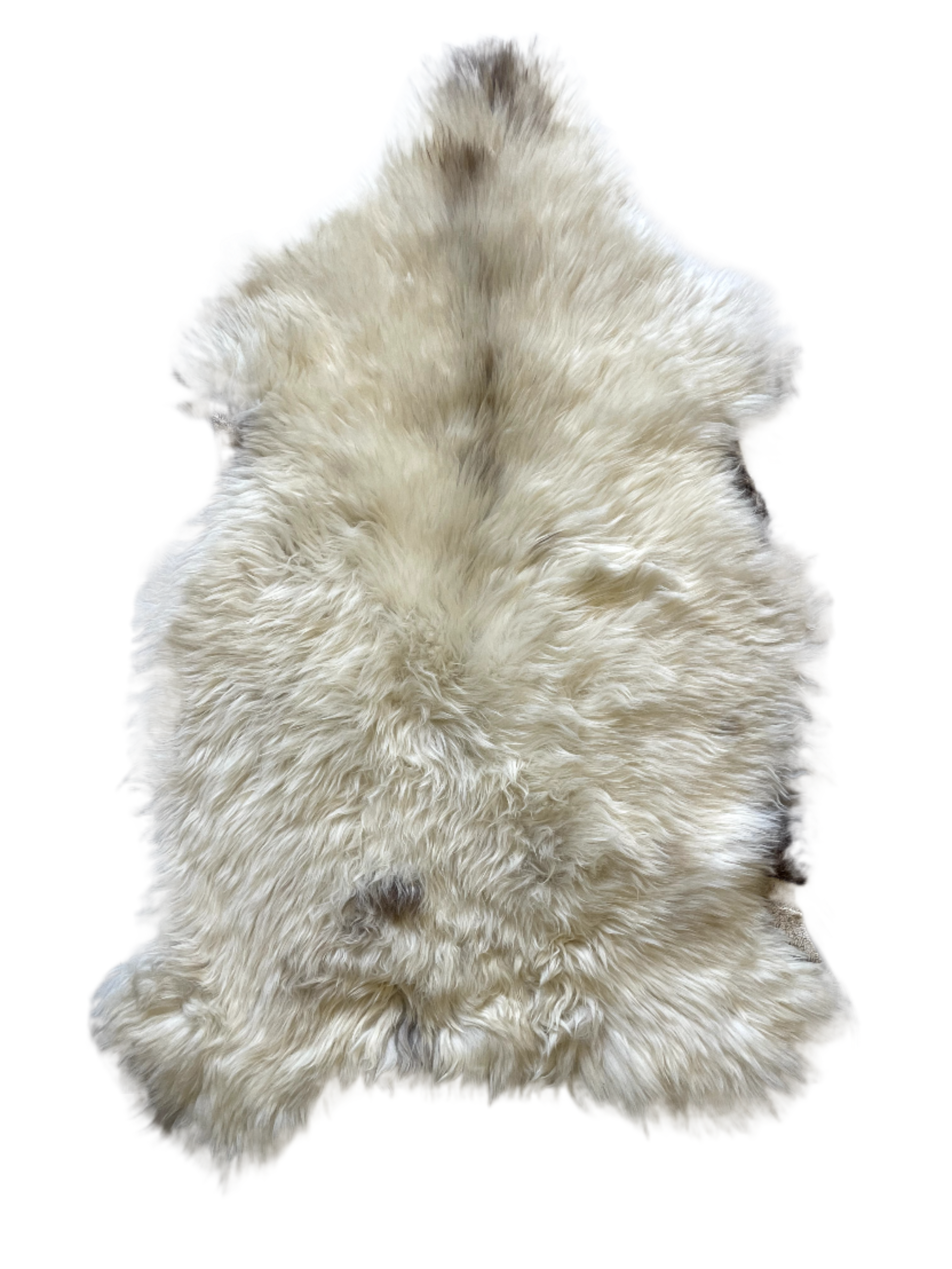 Engelse off white schapenvacht 100-110 cm in crème met taupe schakeringen